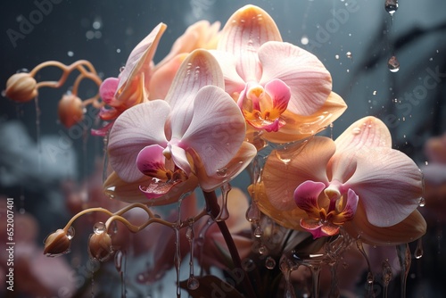 pink orchid flower, Generative AI