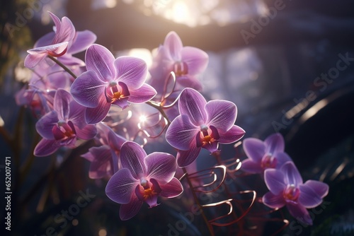 purple orchid flower, Generative AI