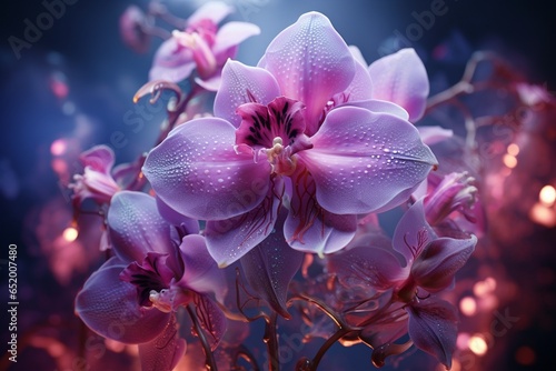 pink orchid flower, Generative AI