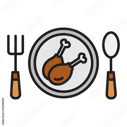 Turkey thighs on plate stickers