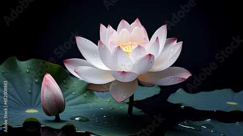 Lotus flowers on a black background