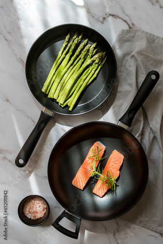 Two frying pans studio product photography 