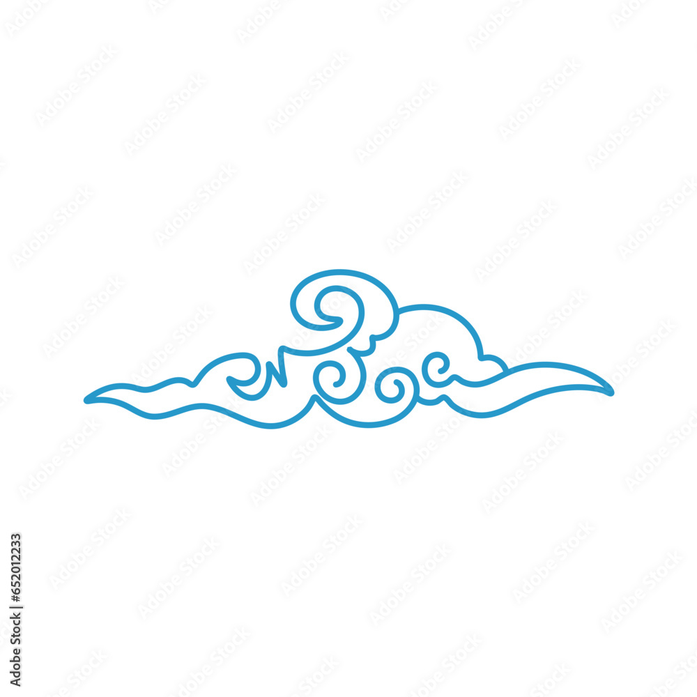 Blue clouds in Chinese style. Vector illustration Blue clouds in Chinese style. Vector illustration