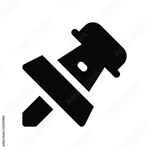 push pin solid icon. vector icon for your website, mobile, presentation, and logo design.