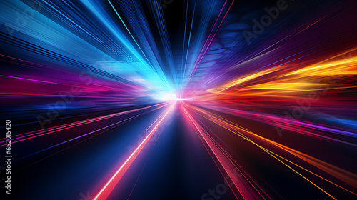 Abstract speed glowing light bold colors background banner illustration - flashy pattern of straight lines Speedy motion blur creating for web banner and wallpaper design