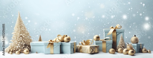 Christmas background with gift boxes