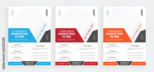 Corporate agency A4 flyer brochure design, creative marketing a4 editable flyer bundle, company a4 promotional flier, poster, and handout vector design
