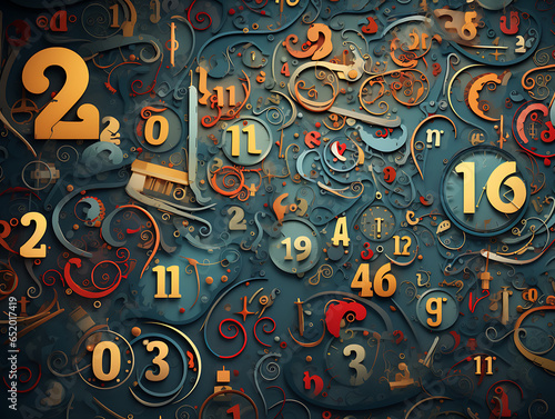 mathematical wallpaper, numbers, generative ai