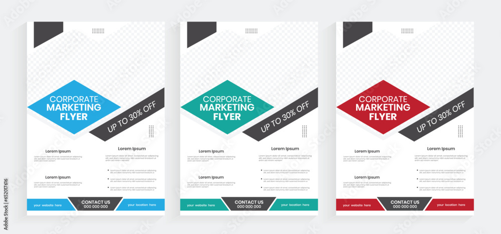 Corporate agency A4 flyer brochure design, creative marketing a4 flyer bundle, one-sided company a4 promotion flier, poster, and handout design