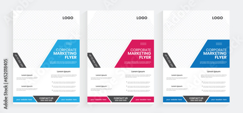 Corporate agency A4 flyer brochure design, industry marketing a4 paper sheet flyer, company a4 promotional flier, business a4 handout vector layout