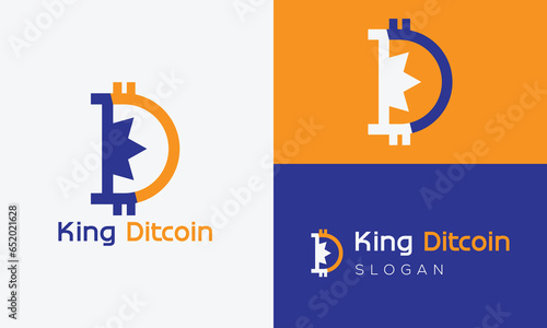 Creative beautiful world D bitcoin logo design