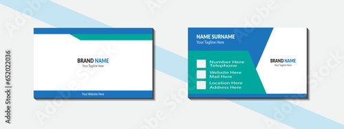 Modern double sided business card design company logo.