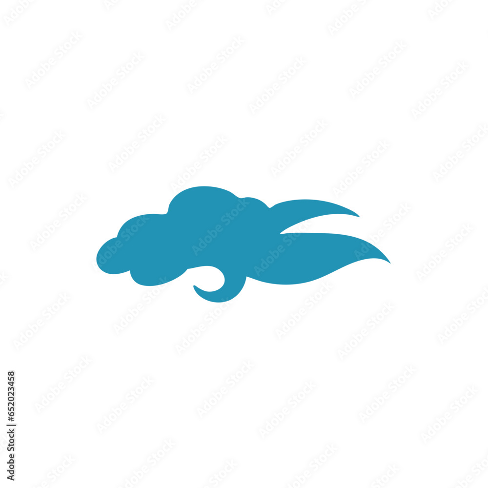 Cloud in Chinese style. Abstract blue cloudy