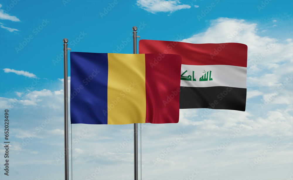 Iraq and Romania flag Iraq and Romania flag