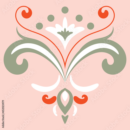 damask graphic decorative border oriental flower ornament Baroque and Victorian style For seamless patterns, wrapping, wallpapers, greeting cards and business cards, wedding invitations, etc.