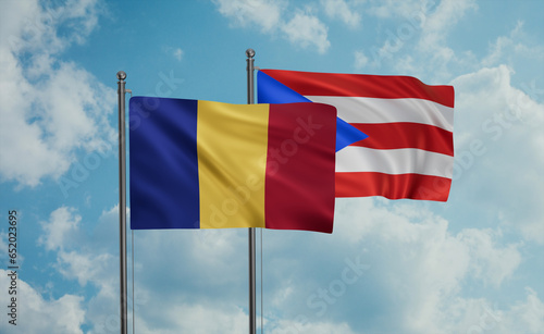 Puerto Rico and Romania flag
