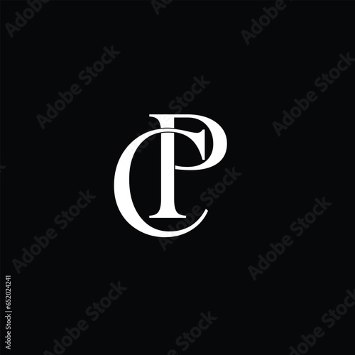 Creative Professional Trendy and Minimal Letter CP PC Logo Design in Black and White Color, Initial Based Alphabet Icon Logo in Editable Vector Format