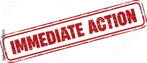 Immediate action square grunge stamp