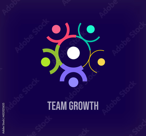 Team growth work and people  solidarity idea  modern logo. Unique color transitions. company growth logo template. vector.