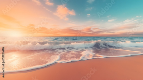 Closeup of sea sand beach sunset 