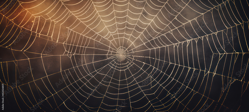 Spider web banner with copy space