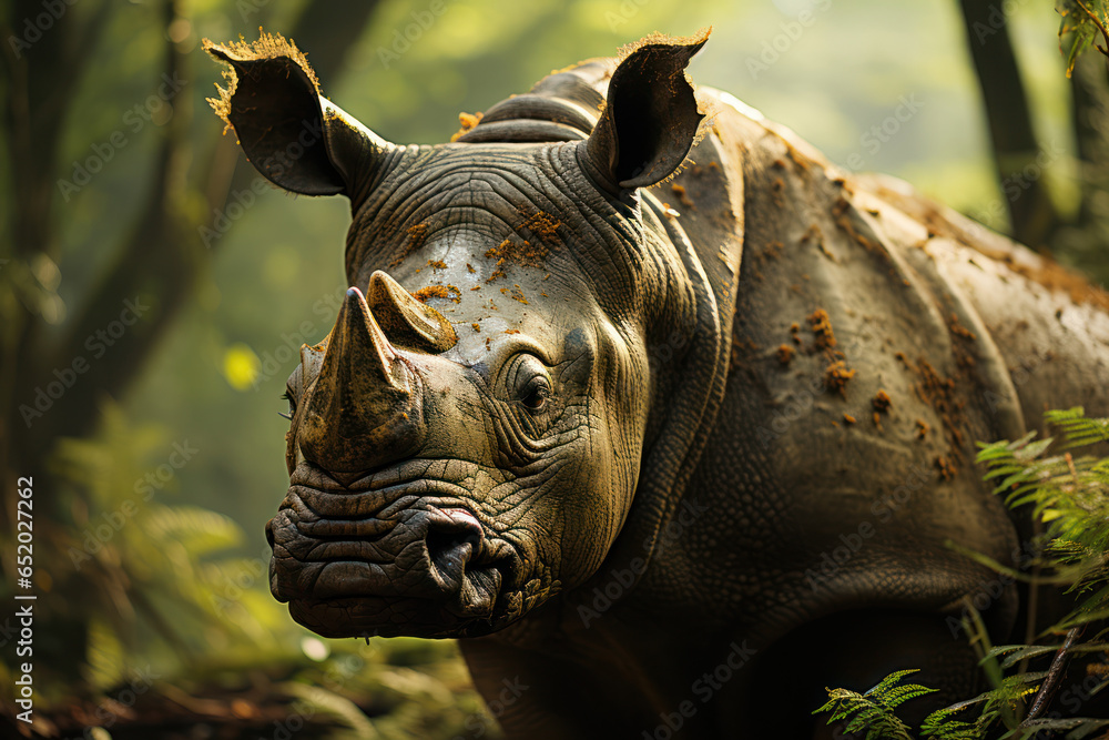 The critically endangered Javan rhinoceros, one of the rarest large ...