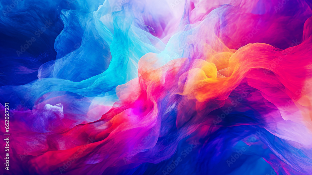 abstract background with smooth lines in blue, pink and yellow colors