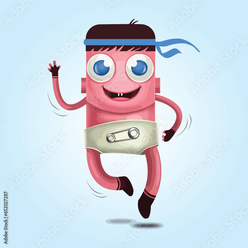 Running Baby Character with Huggies, a Cut baby, chubby baby