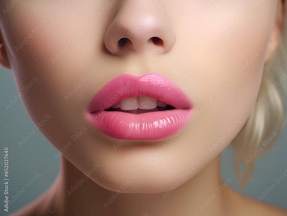 Beautiful makeup close up. Sensual open mouth. Lipstick or lipgloss Beautiful makeup close up. Sensual open mouth. Lipstick or lipgloss