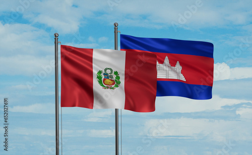 Cambodia and Peru flag