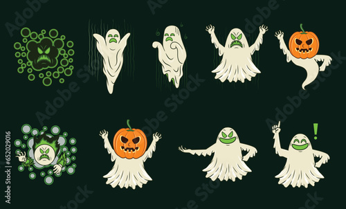 funny halloween ghosts collection.