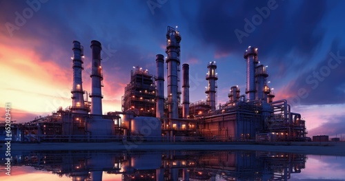 Oil refinery at daytime