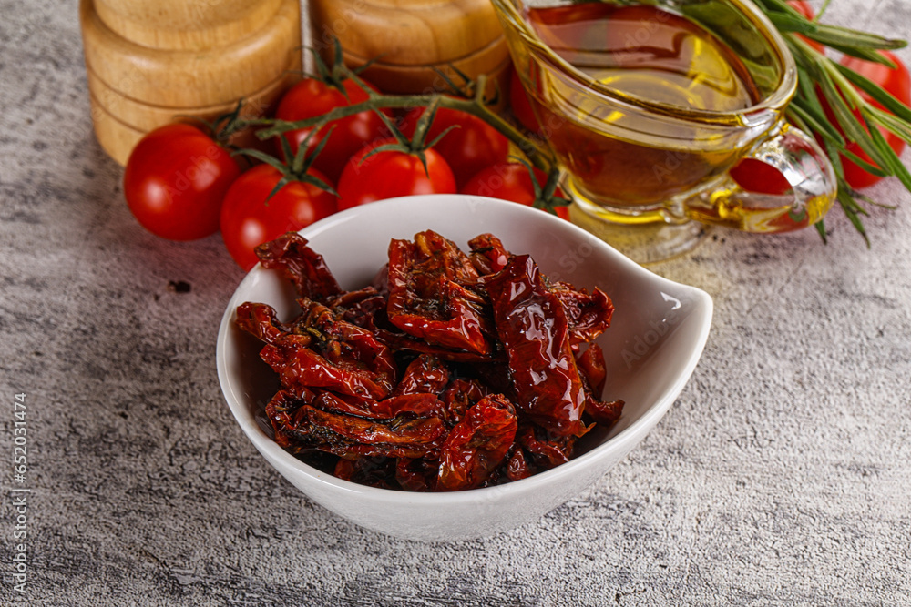 Homemade dry tomatoes with oil Homemade dry tomatoes with oil
