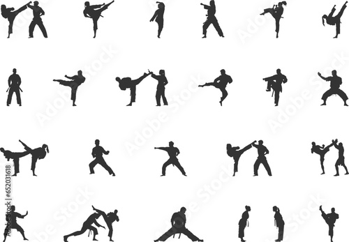 Karate Silhouettes, Martial Arts Silhouette,  Karate Girl Silhouette, Karate Svg, Kick boxing, Karate Clipart, Karate Icon.