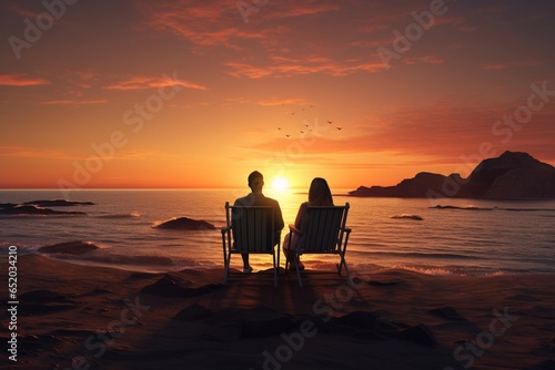 couple at sunset, Generative AI
