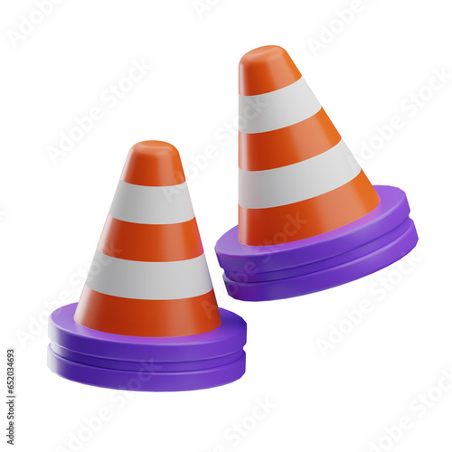 transport and sign object Traffic cone 3d illustration