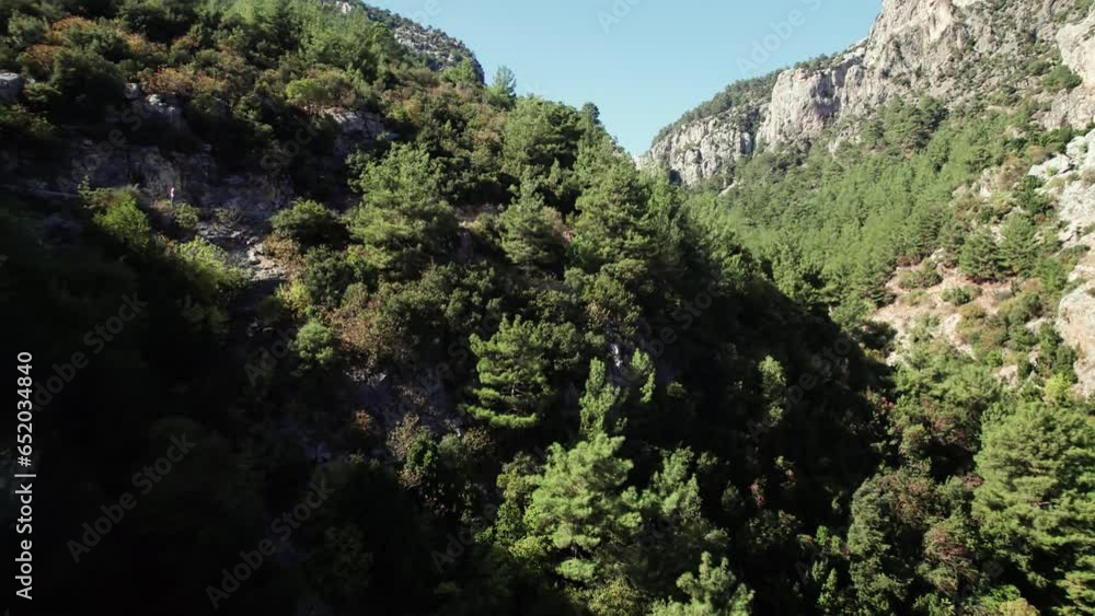 Varda railway bridge also known as German bridge. Adana province, Turkiye. Stone viaduct built by German engineers and Turkish workers in 19 century. Aerial view