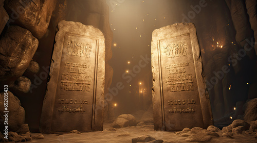 Ten commandments stones. photo