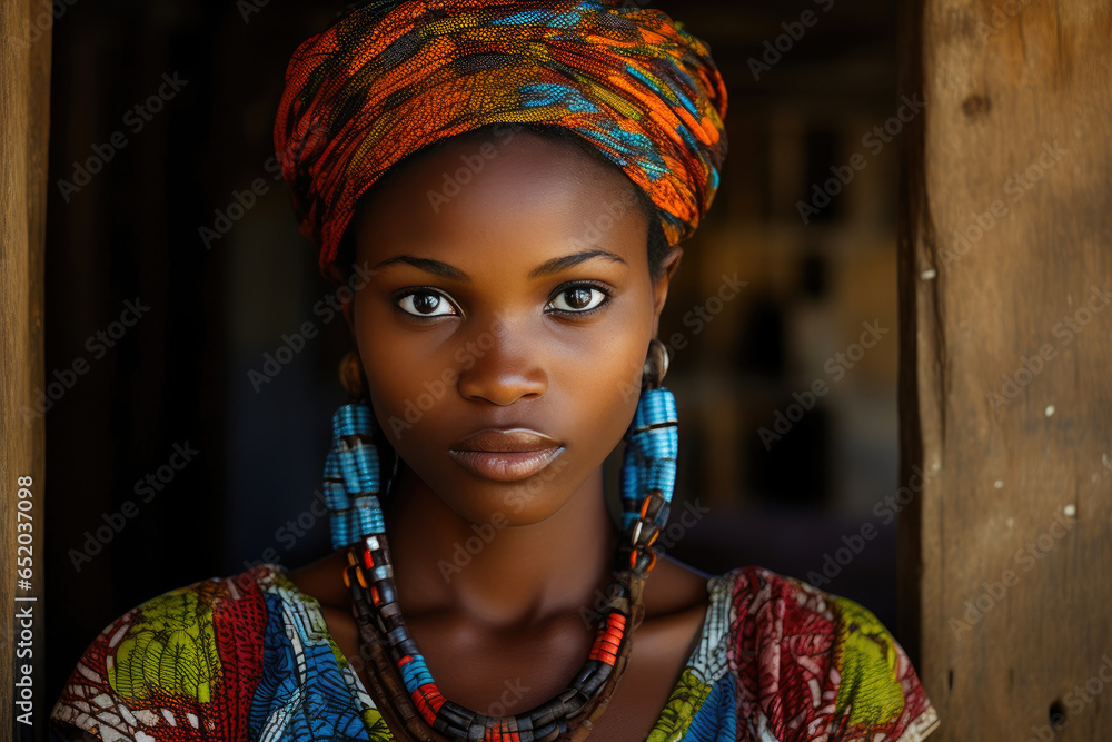 Exquisite Mozambican Woman's Close-Up Portrait Exquisite Mozambican Woman's Close-Up Portrait