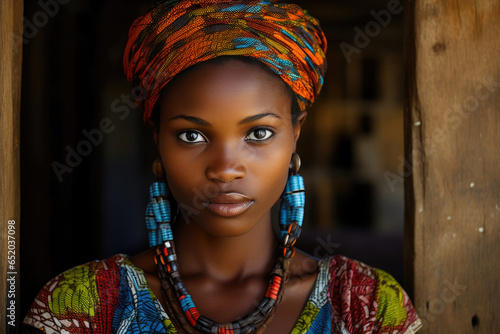 Exquisite Mozambican Woman's Close-Up Portrait