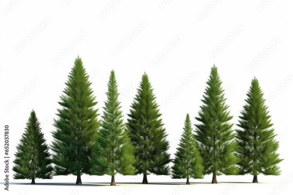 fir trees isolated on white background fir trees isolated on white background