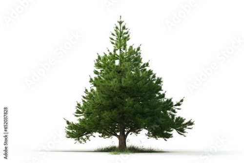 green Christmas fir tree with white background
