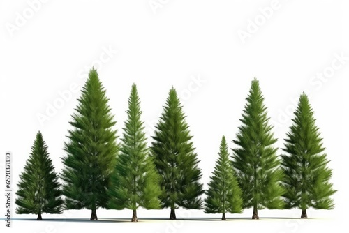 fir trees isolated on white background