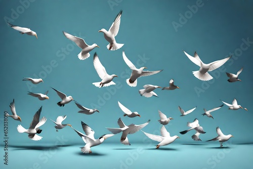 Flying birds high quality icons set