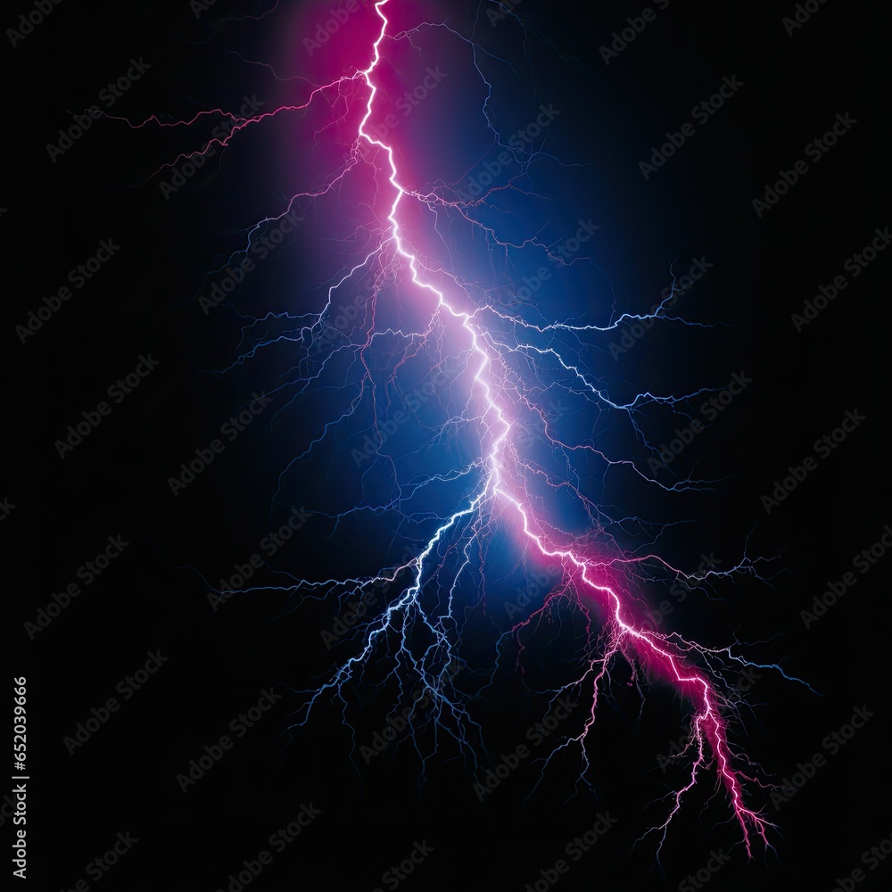 Blue and Pink Lightning on a Black Background Blue and Pink Lightning on a Black Background