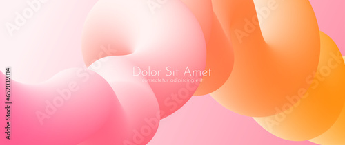 Abstract 3d pink and yellow tube shape with place for text. Vector background for placards, advertising, banners, flyers and presentations. EPS 10 illustration.