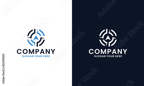 compass arrow brands modern vector logo design symbol