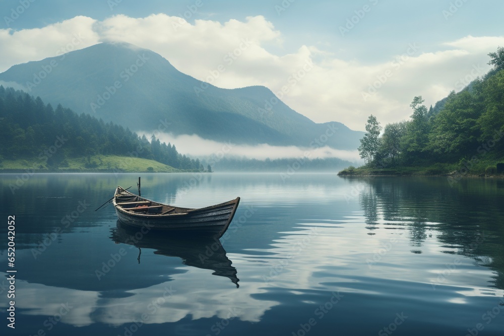 boats on the lake, Generative AI