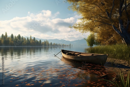 boat on the lake, Generative AI