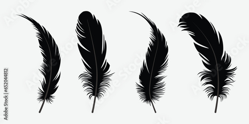 Feather vector icon set, Simple style vector illustration white background